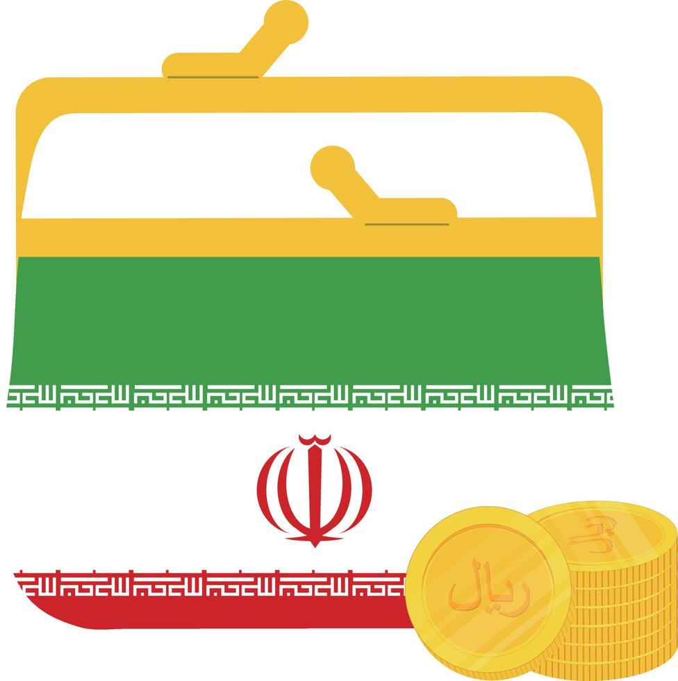 iranian flagga vektor hand ritad, iransk rial vektor hand ritade,