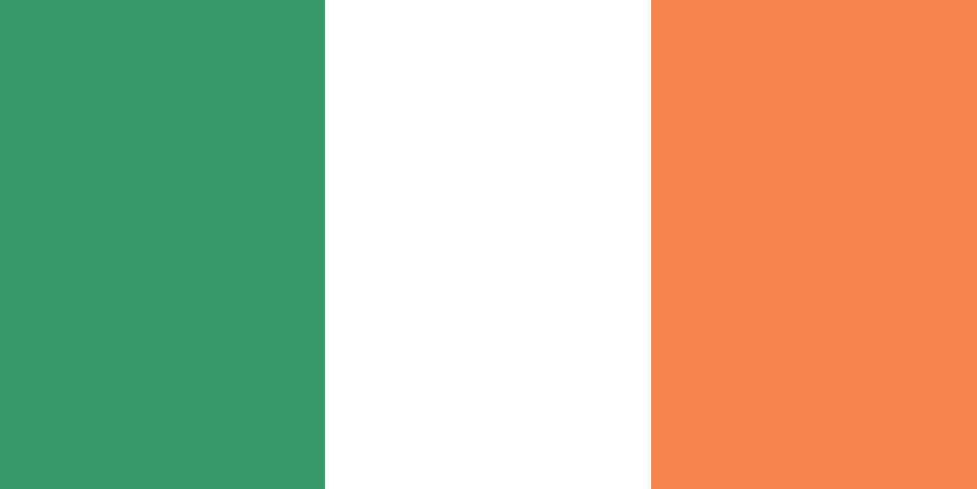 irländsk flagga hand ritad, eur hand dragen vektor
