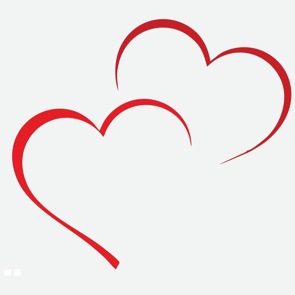 Symbol zweier Herzen, die sich lieben. immer für immer unzertrennlich. ein Symbol für Aufrichtigkeit, Loyalität und Zuneigung. geeignet für Valentinstag Design vektor