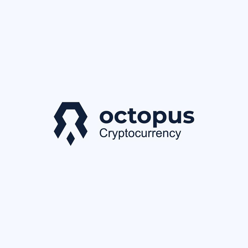 Einfache Octopus-Logo-Strichzeichnungen, Logo kann für Krypto-Geschäfte verwendet werden vektor