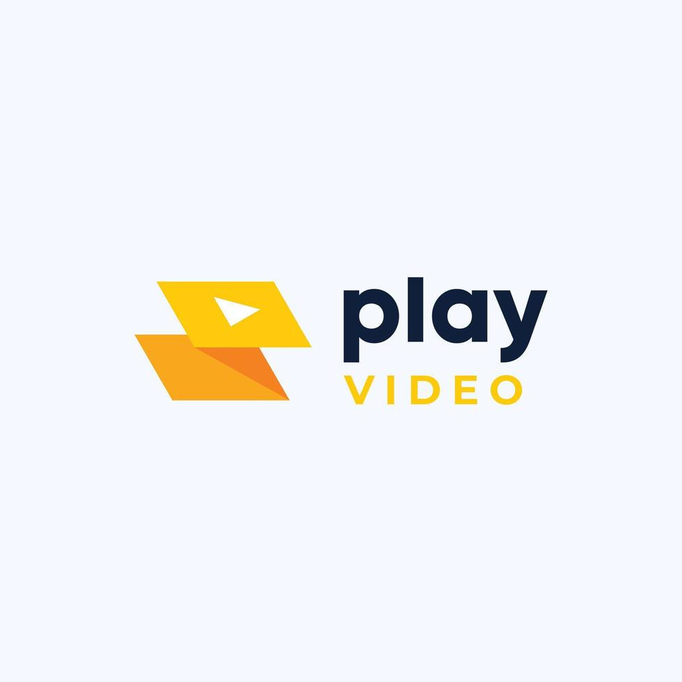 Multimedia-Logo-Design, Play-Button-Logo vektor