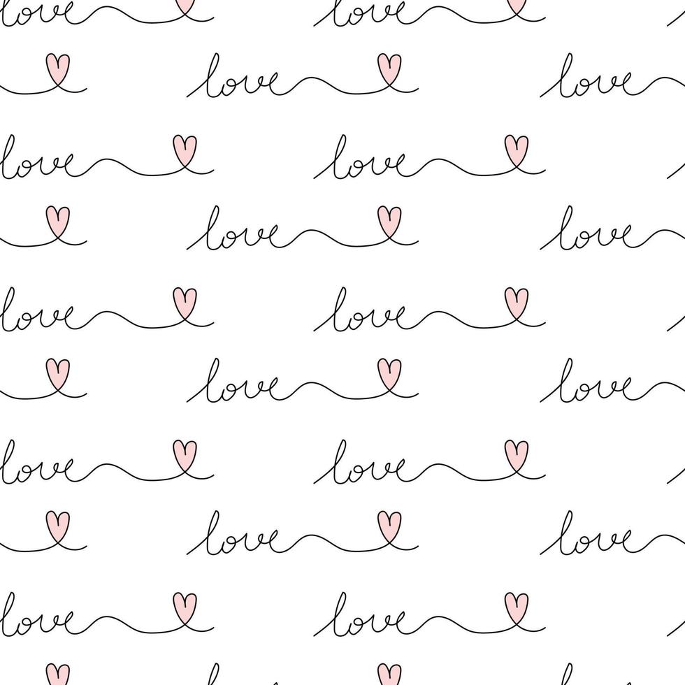 kärlek minimal text mönster vektor