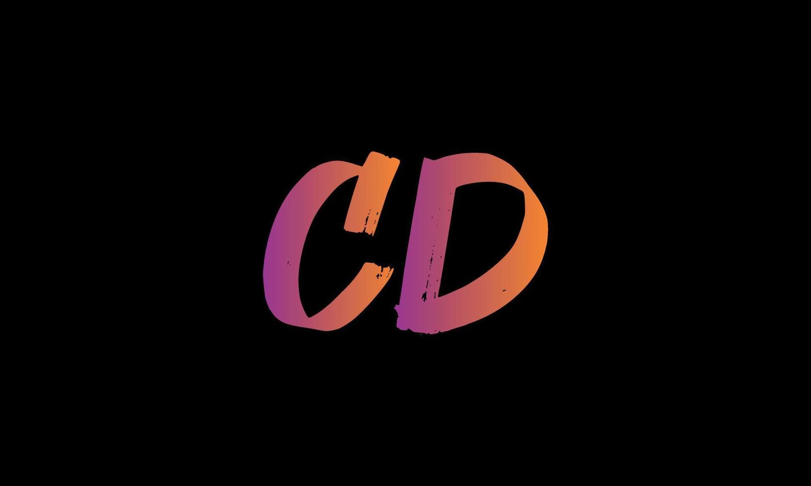 anfangsbuchstabe cd-logo. Kostenlose Vektorvorlage für CD-Bürstenbrief-Logo-Design. vektor