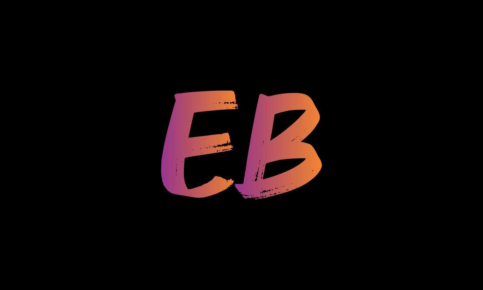 första brev eb logotyp. eb borsta stock brev logotyp design fri vektor fil.