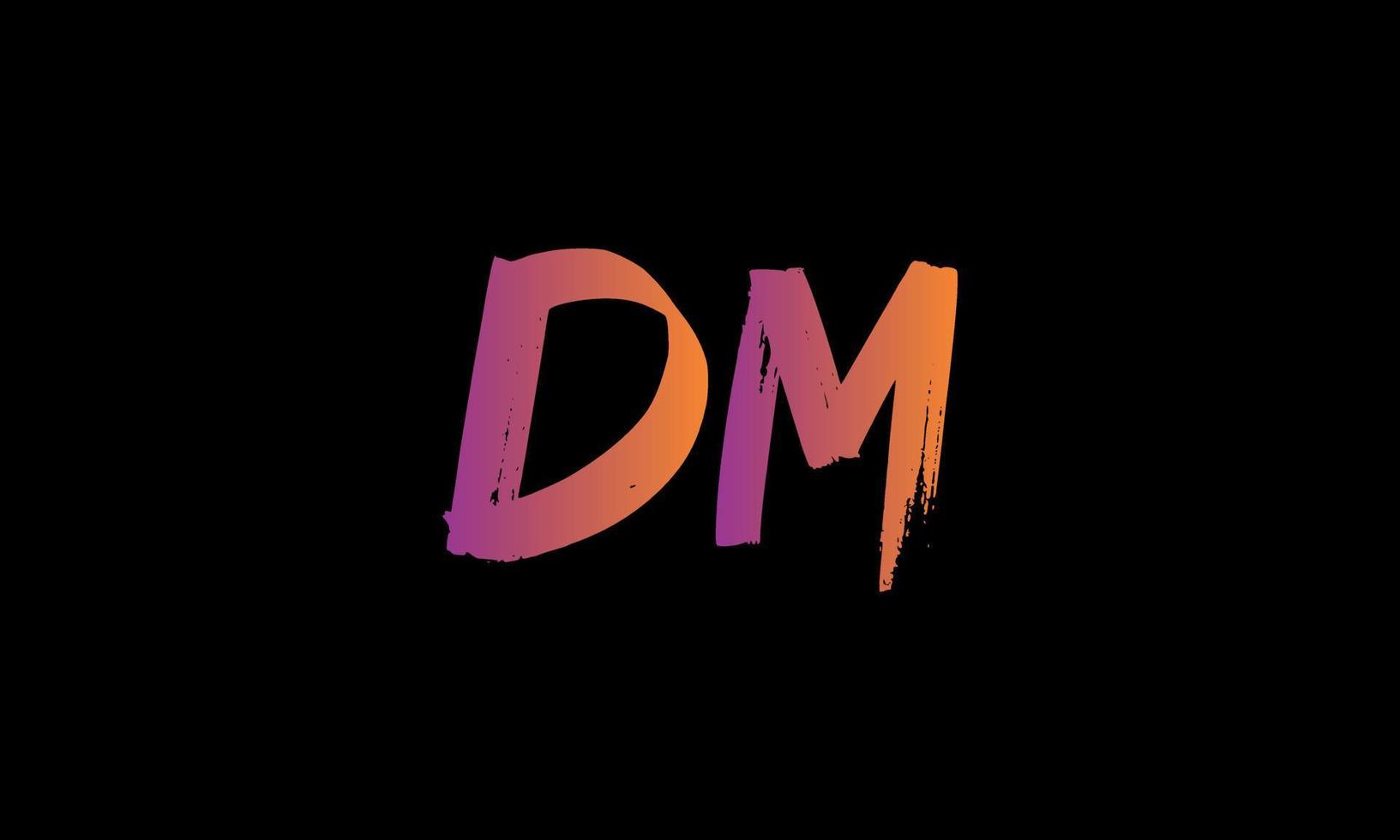 Anfangsbuchstabe dm-Logo. dm-Bürstenbuchstabe-Logo-Design kostenlose Vektorvorlage. vektor