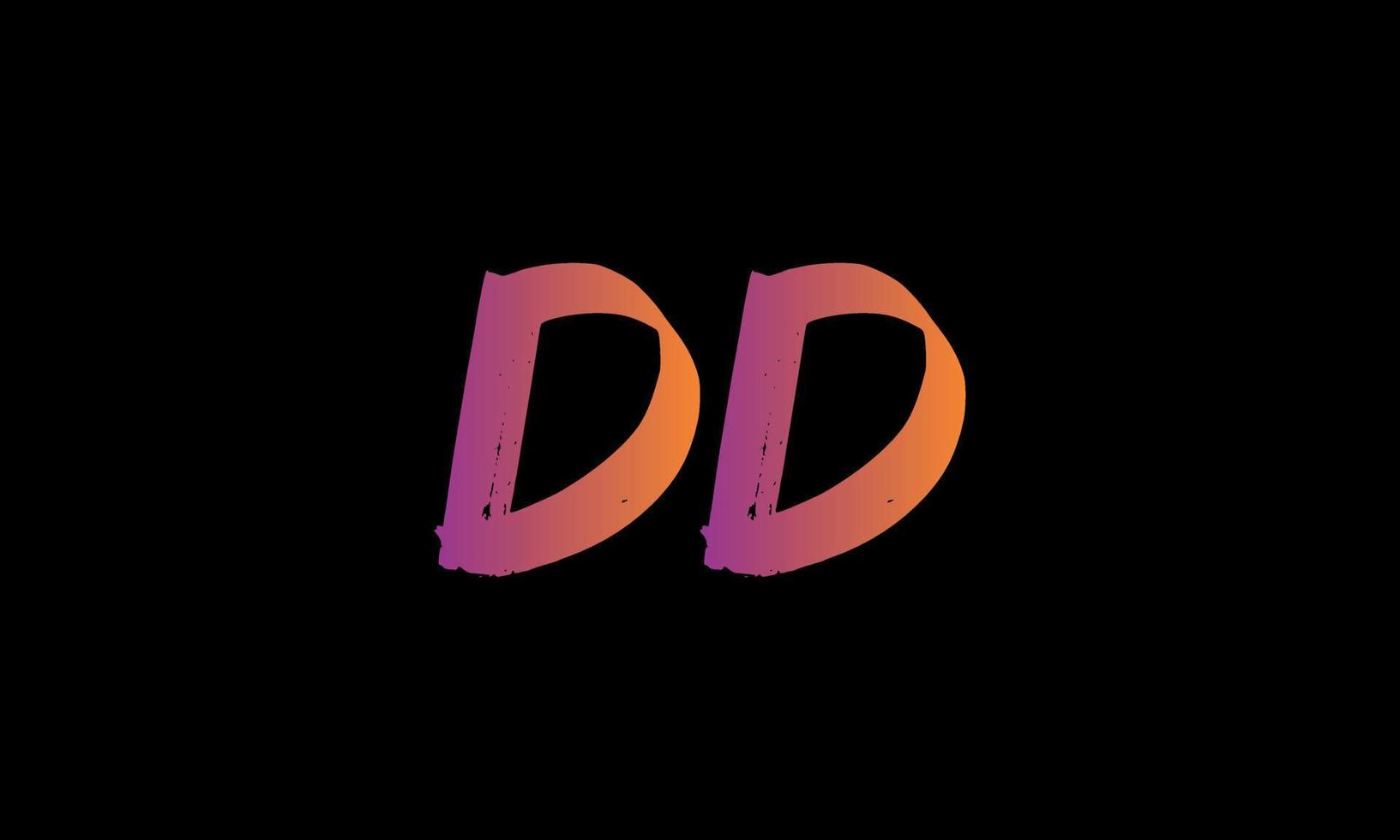 Anfangsbuchstabe dd-Logo. dd-Bürstenbuchstabe-Logo-Design kostenlose Vektorvorlage. vektor