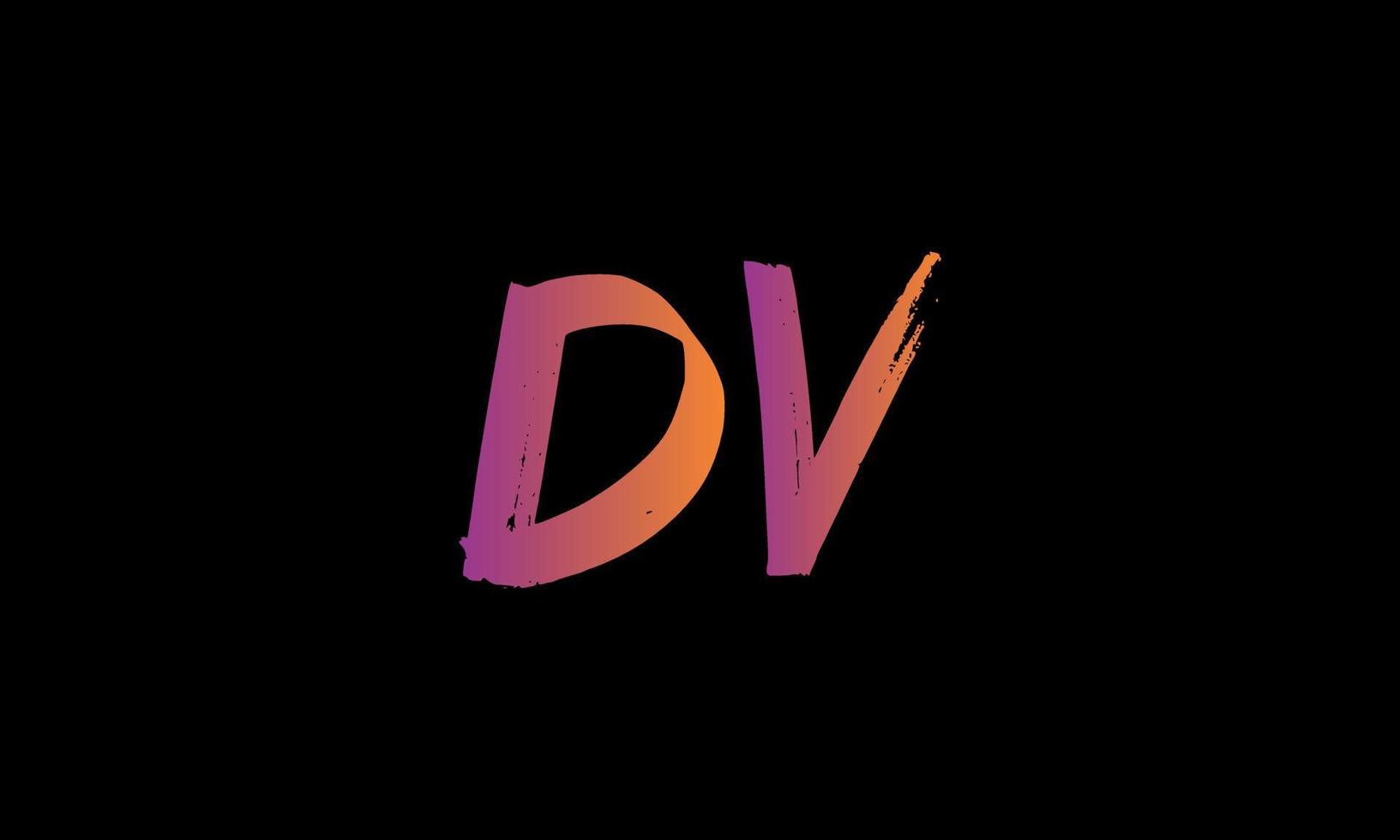 första brev dv logotyp. dv borsta stock brev logotyp design fri vektor fil.