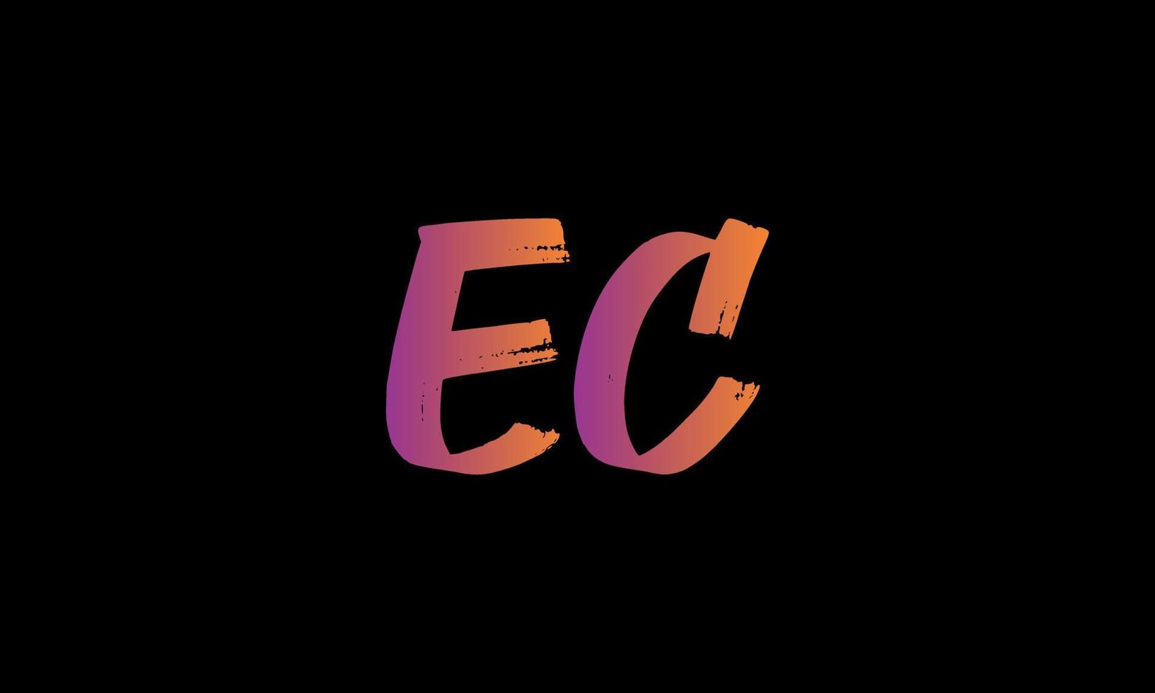 första brev ec logotyp. ec borsta stock brev logotyp design fri vektor fil.