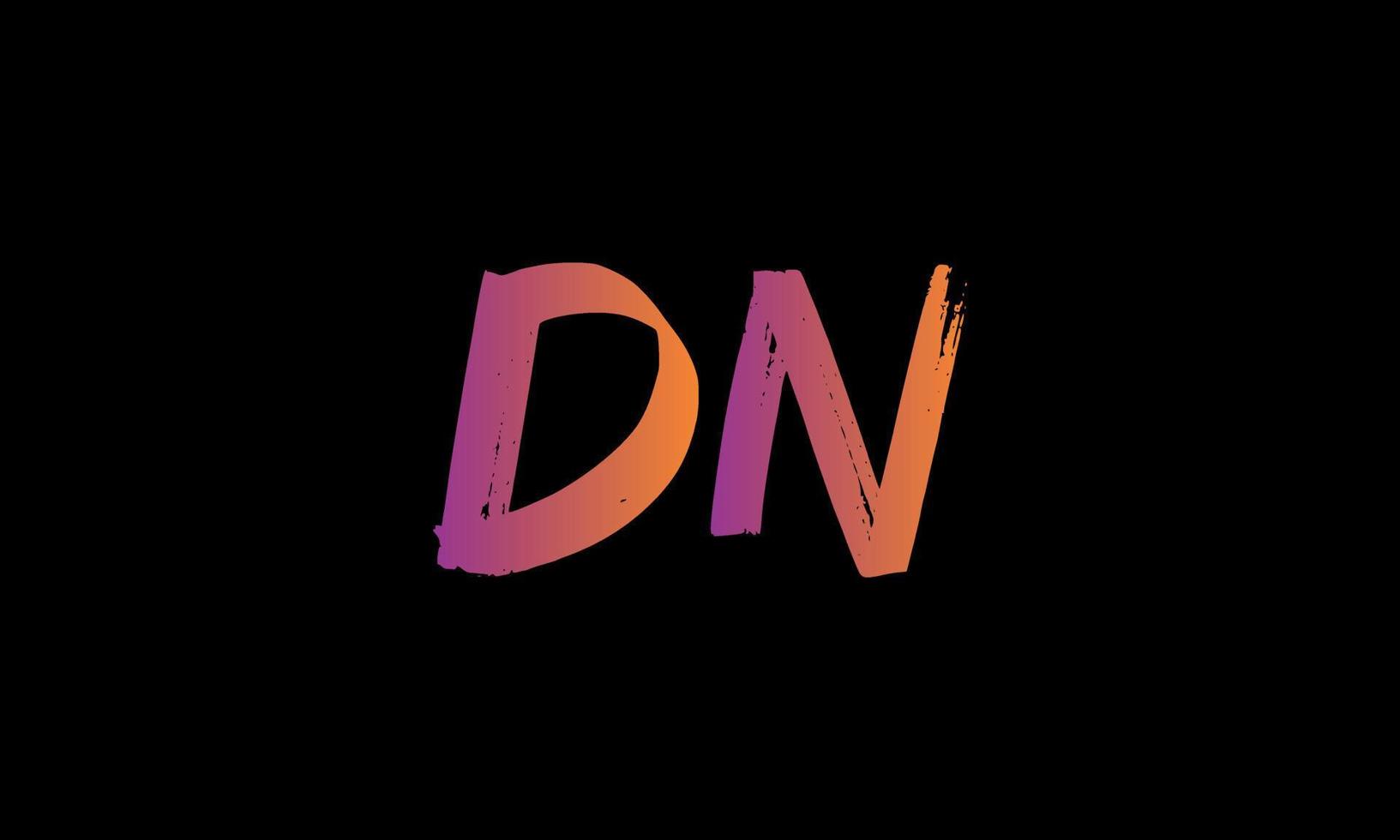Anfangsbuchstabe dn-Logo. dn-Bürstenbuchstabe Logo Design kostenlose Vektorvorlage. vektor