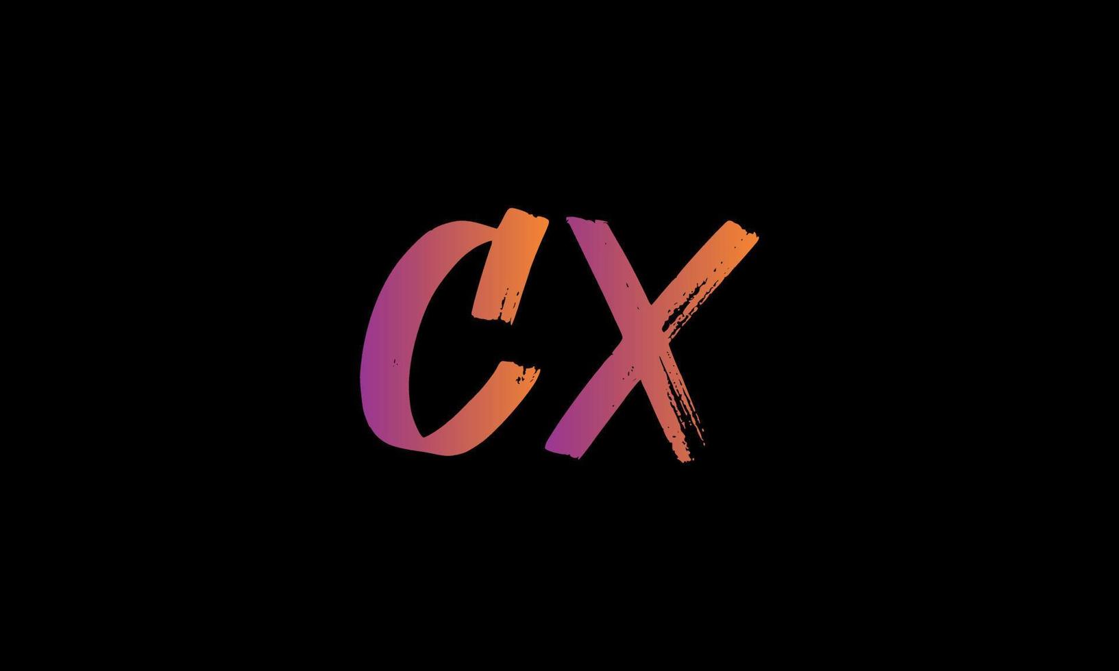 Anfangsbuchstabe cx-Logo. cx-Bürstenbuchstabe-Logo-Design kostenlose Vektorvorlage. vektor