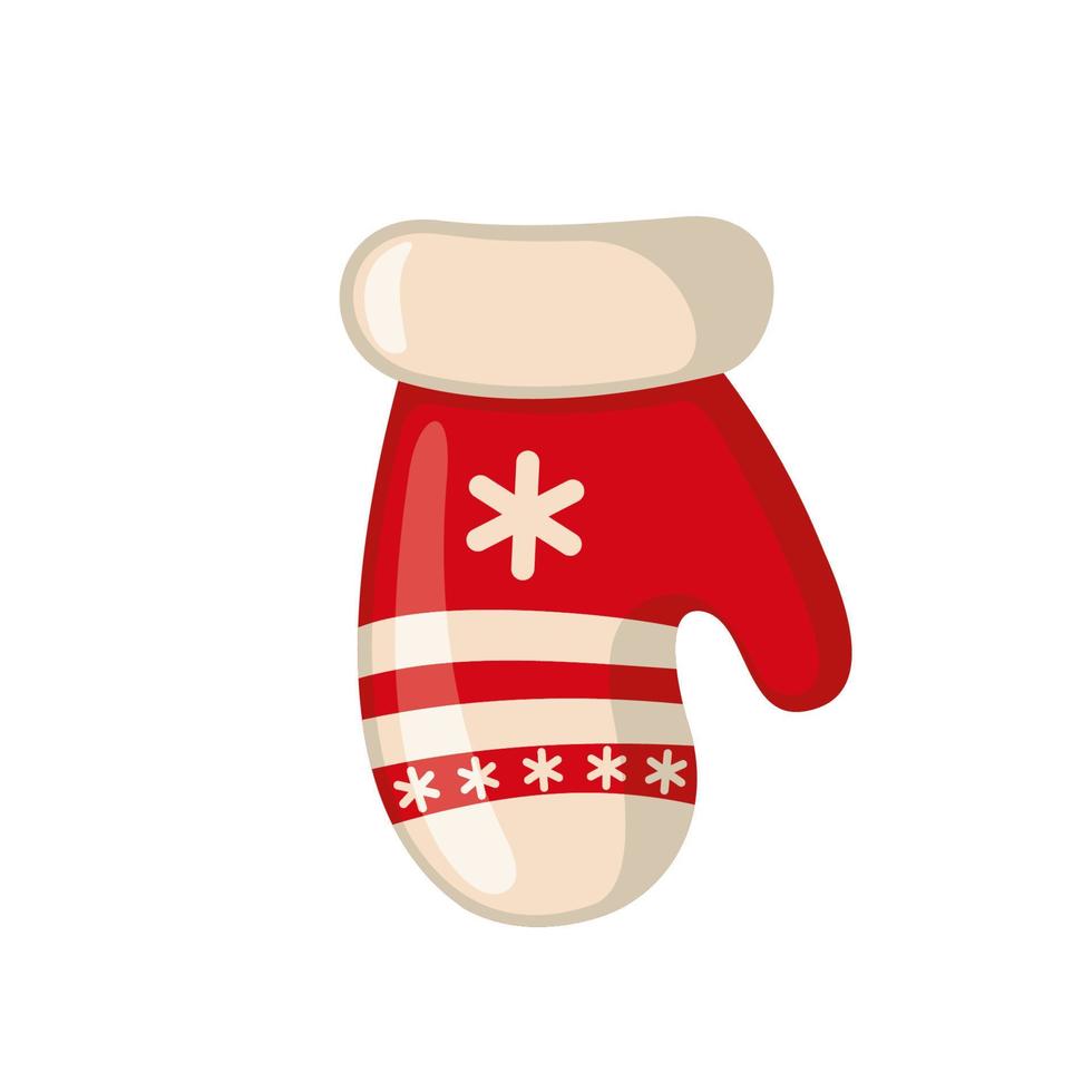 Weihnachtshandschuh-Symbol im flachen Stil isoliert auf weißem Hintergrund. Vektor-Illustration. vektor