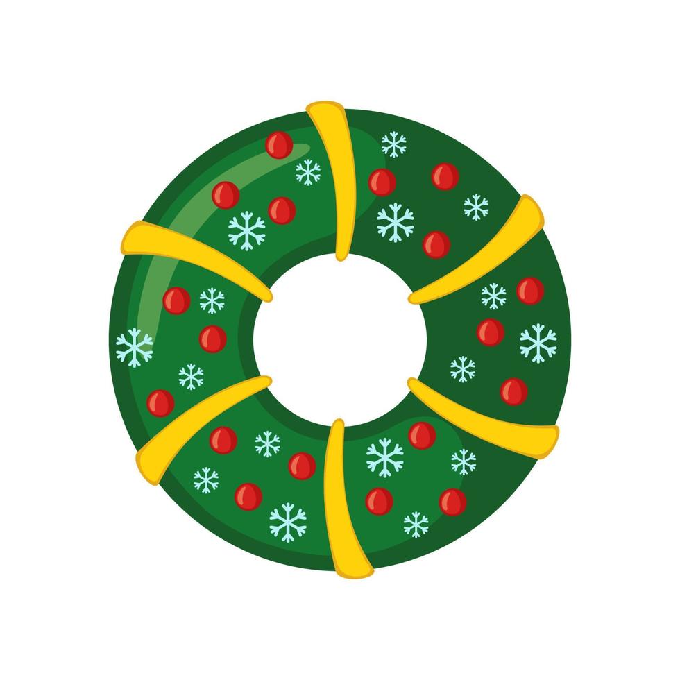 jul krans ikon i platt stil isolerat på vit bakgrund. vektor illustration.