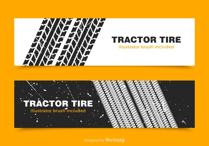 Gratis Traktor Däck Vector Banners