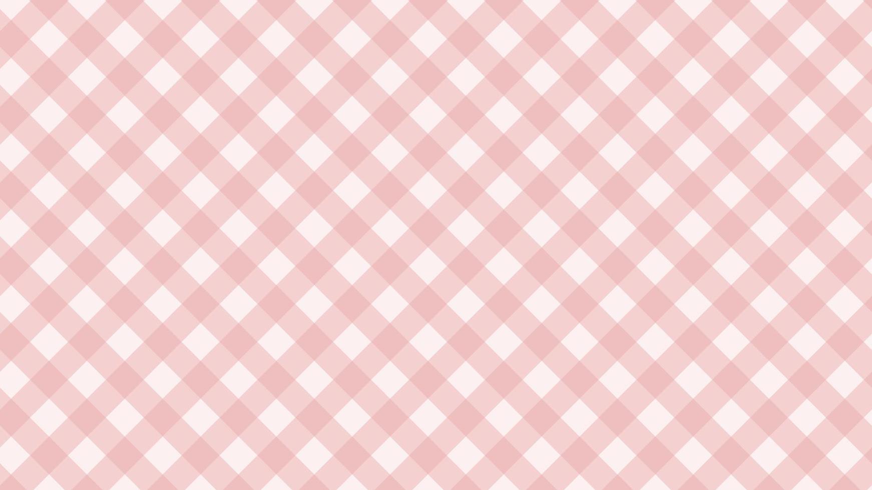 niedlicher pastellrosa diagonaler Gingham, Schachbrettmuster, Plaid, Schachbretthintergrundillustration, perfekt für Tapeten, Hintergrund, Hintergrund vektor