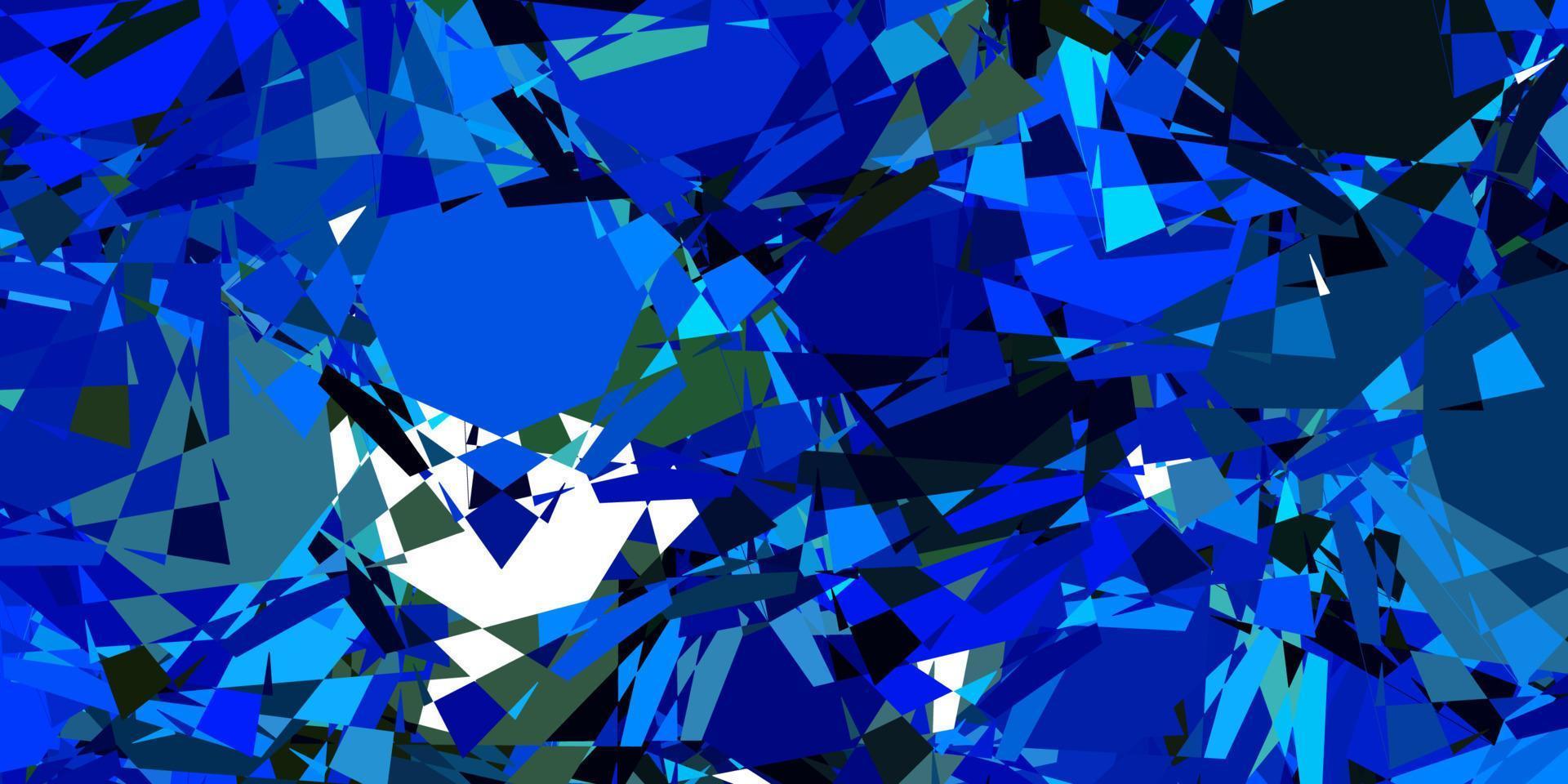 hellblauer, grüner Vektorhintergrund mit polygonalen Formen. vektor