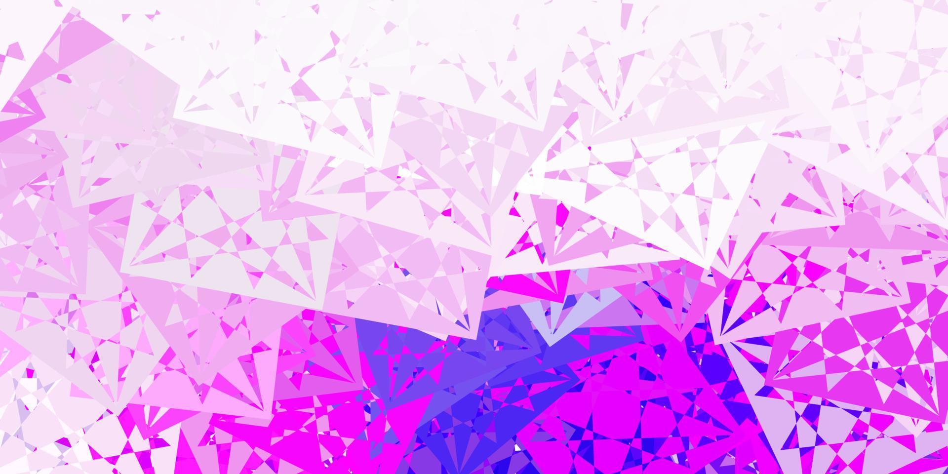 ljuslila, rosa vektorbakgrund med trianglar. vektor