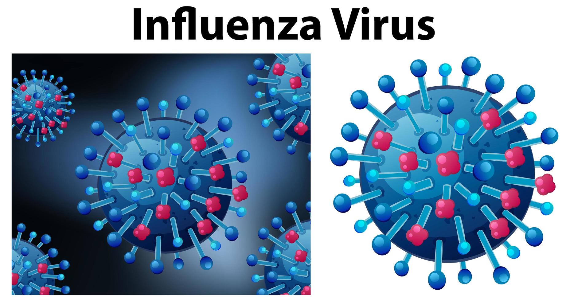 influensavirus på nära håll vektor