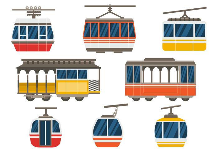 Kostenlose Seilbahn Vektor