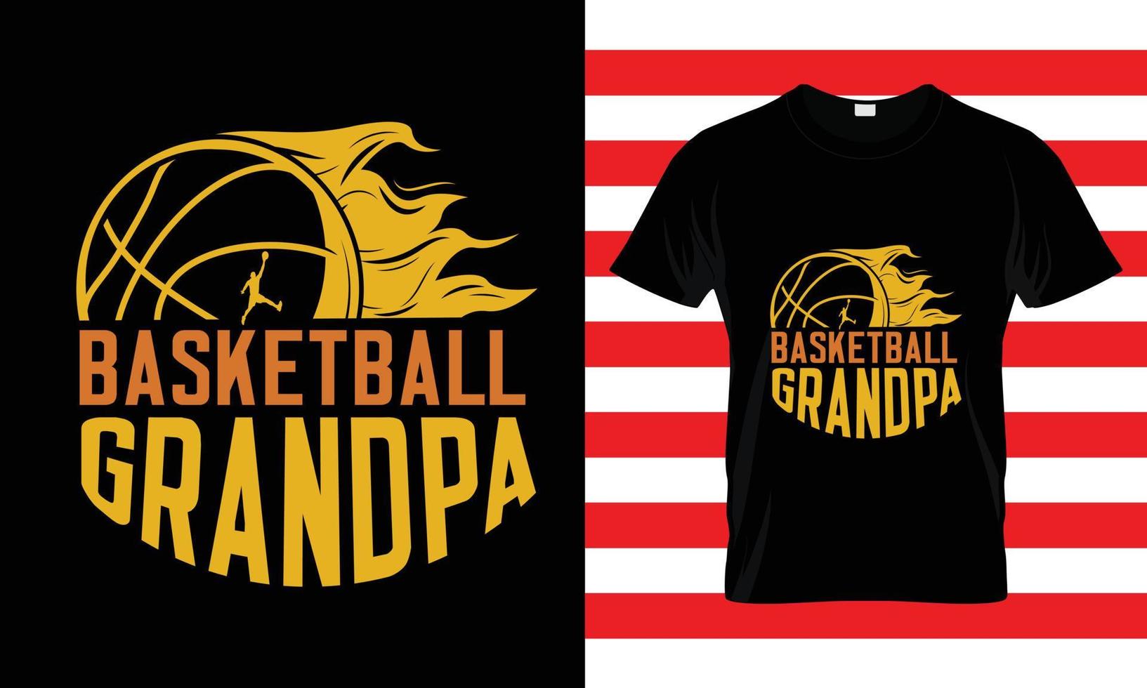 basketboll morfar...sed t skjorta design vektor