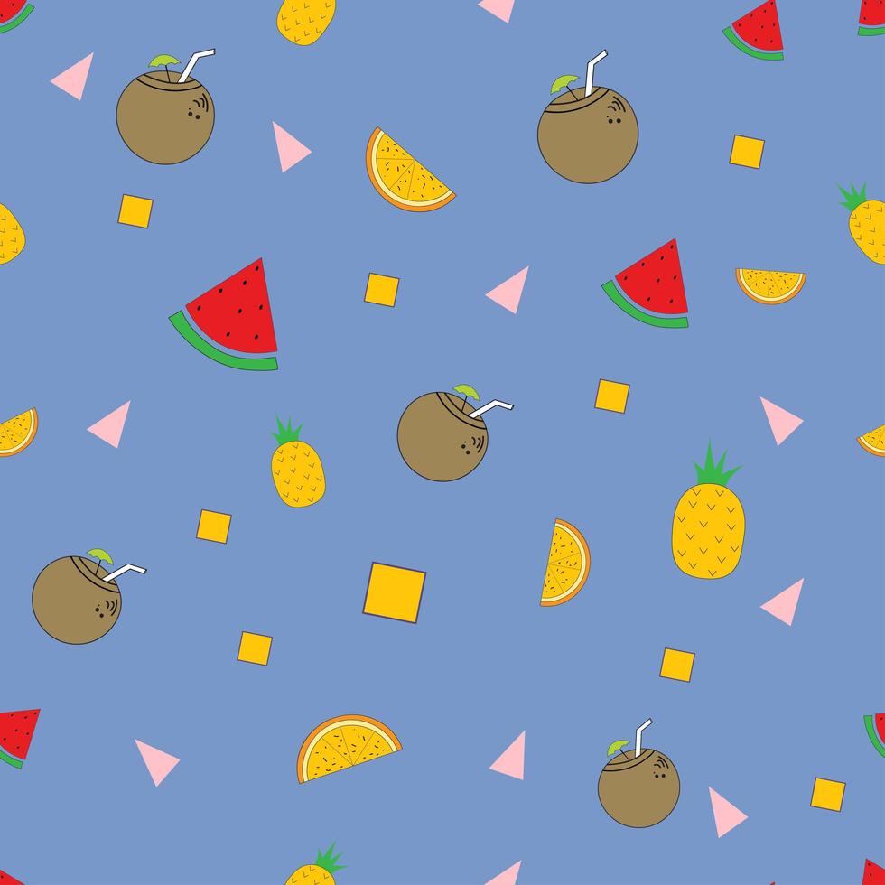 Memphis Art Obst Hintergrund vektor