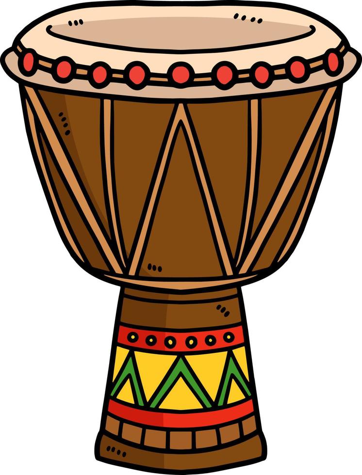 kwanzaa djembe tecknad serie färgad ClipArt vektor