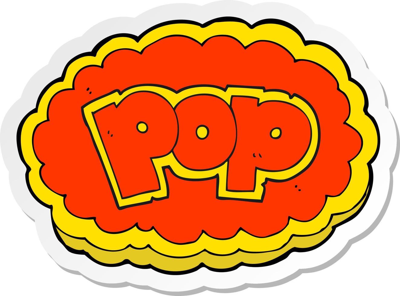 klistermärke av en tecknad serie pop- symbol vektor