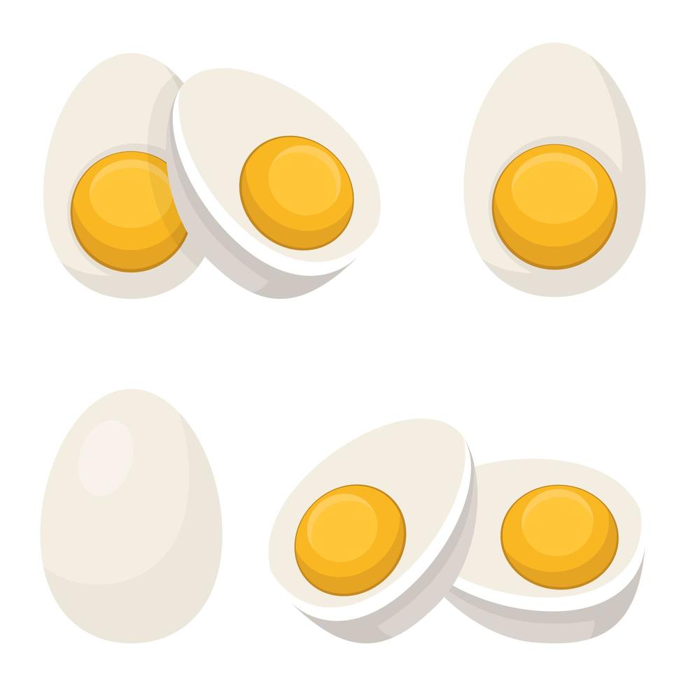 kokt ägg isolerad på vit bakgrund vektor