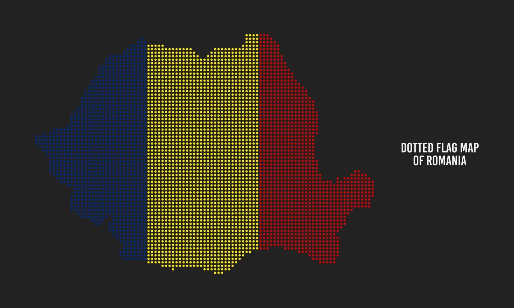 halvton prickad stil flagga Karta av rumänien vektor