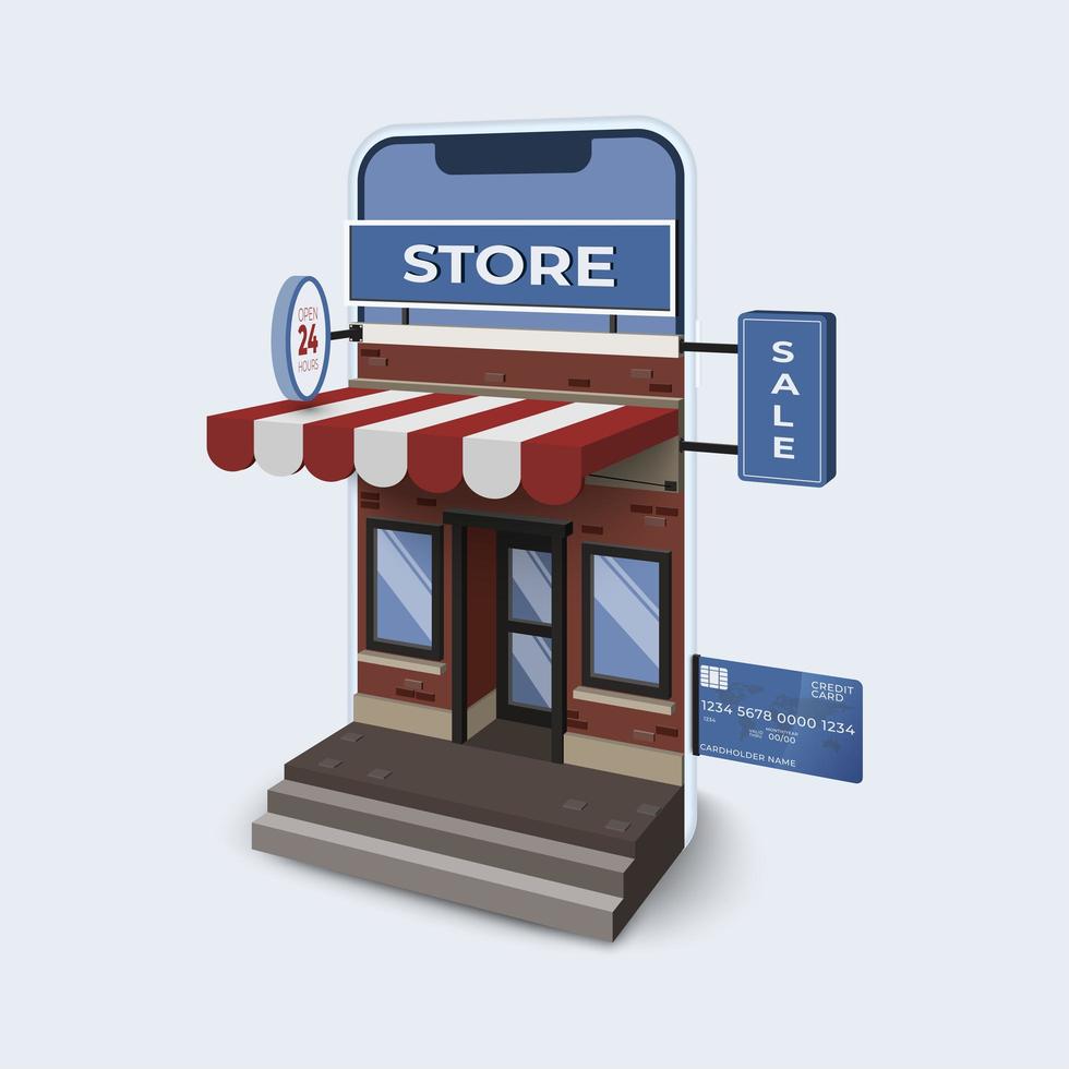 Online-Shopping Mobile Store Anwendungskonzept vektor