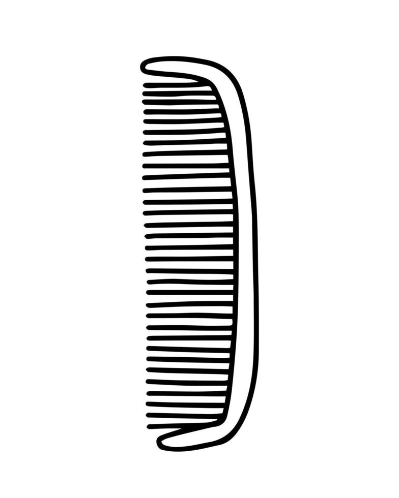 Doodle-Vektor-Haarbürste-Illustration. handgezeichneter kamm isoliert vektor