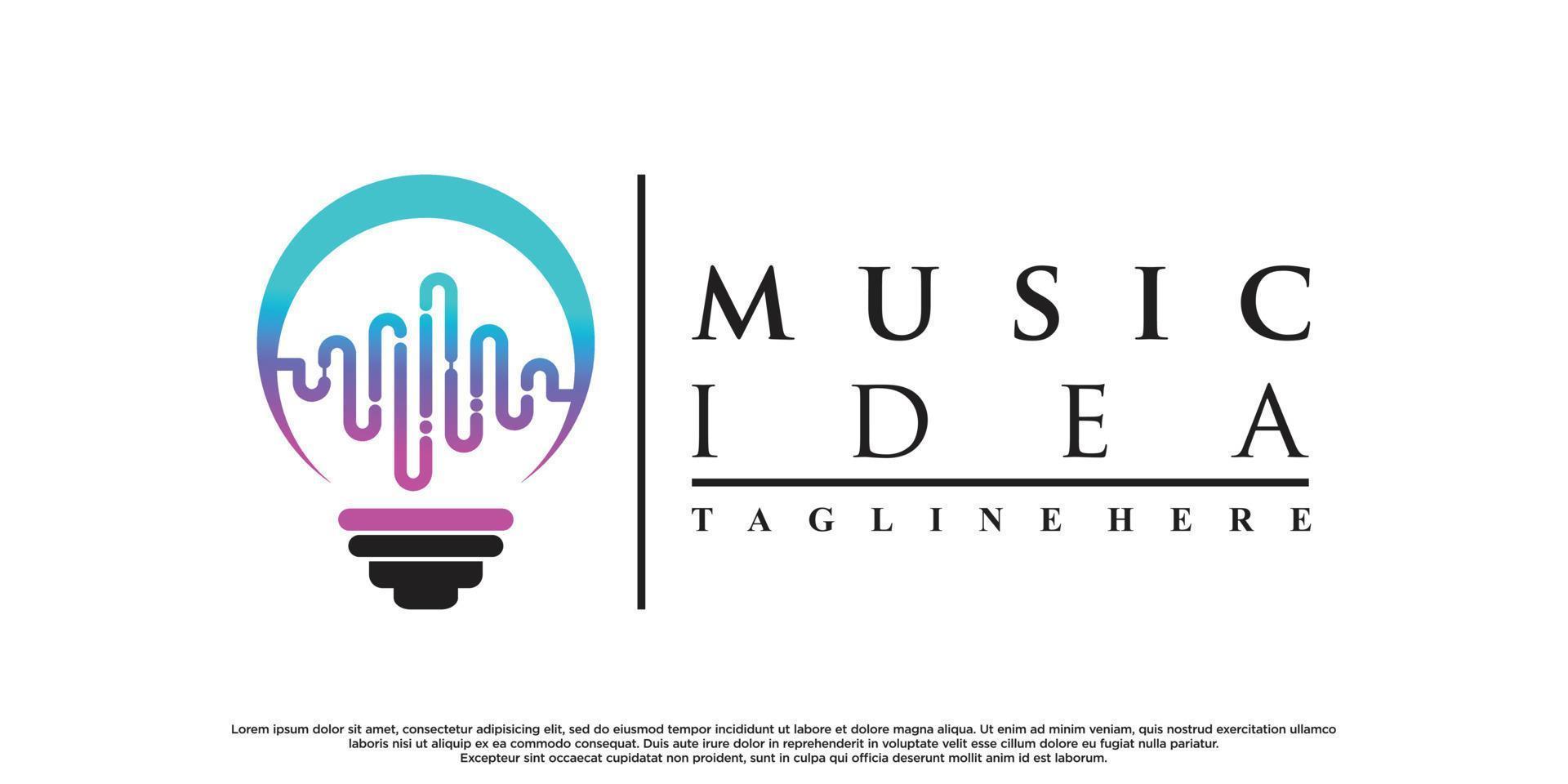 Musikideen-Logo-Design mit kreativem, modernem Premium-Vektor vektor