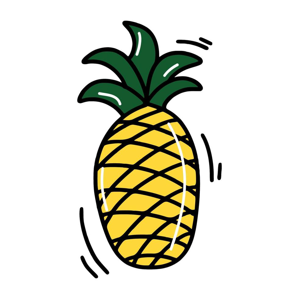 Gekritzel-Cartoon-Ananas vektor