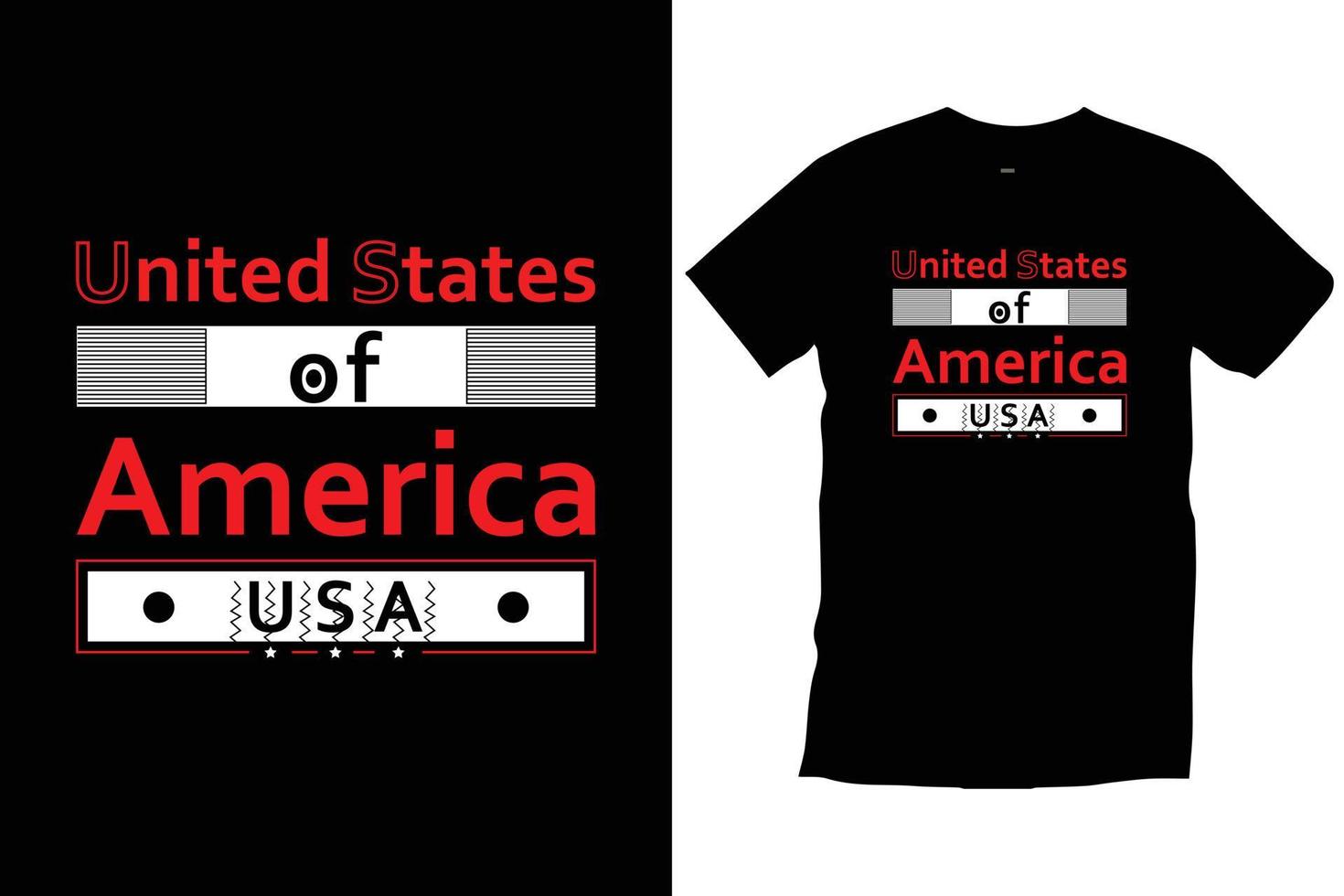 vereinigte staaten von amerika usa. moderne Zitate motivierend inspirierend coole Typografie trendiger schwarzer T-Shirt-Designvektor. vektor