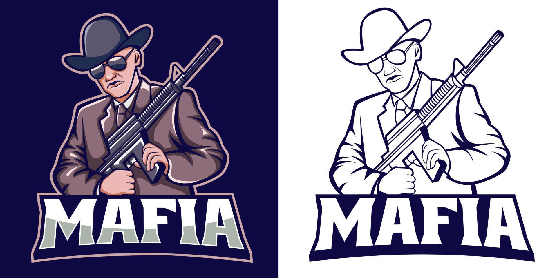 mafia esport logo maskottchen design vektor