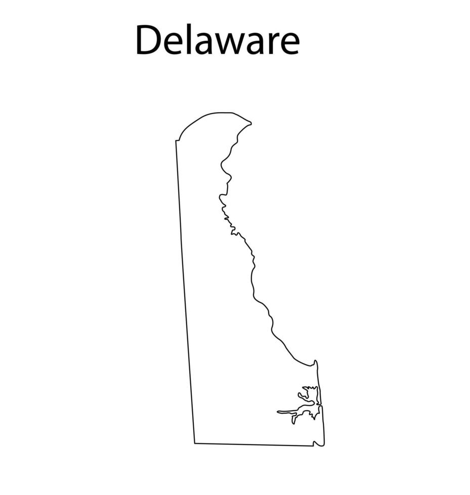 Delaware-Kartenlinie Kunstvektorillustration vektor