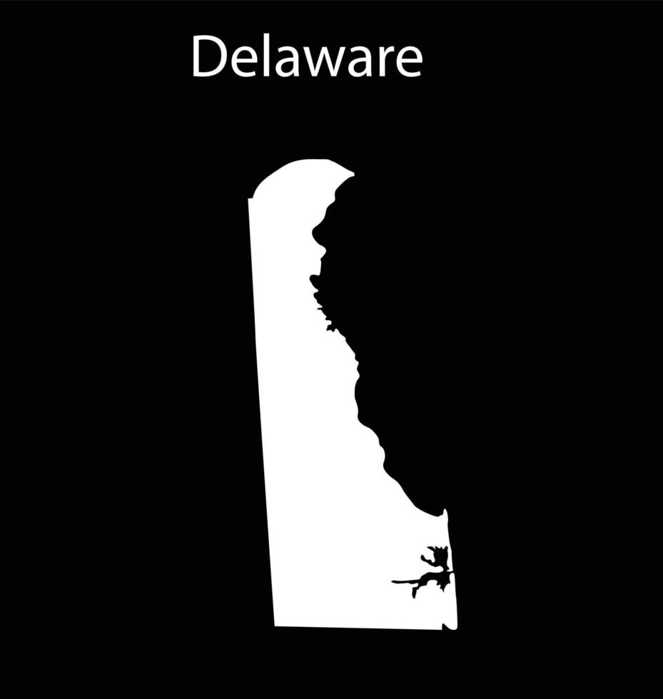 delaware Karta vektor illustration i svart bakgrund