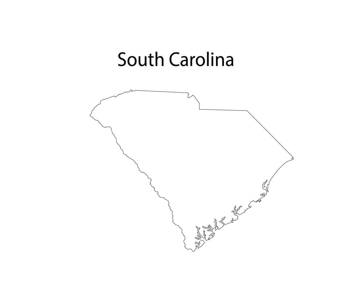 Kunstvektorillustration der South Carolina-Kartenlinie vektor