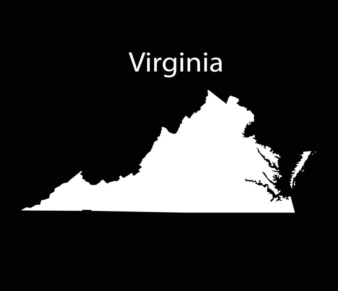 Virginia-Kartenvektorillustration im schwarzen Hintergrund vektor