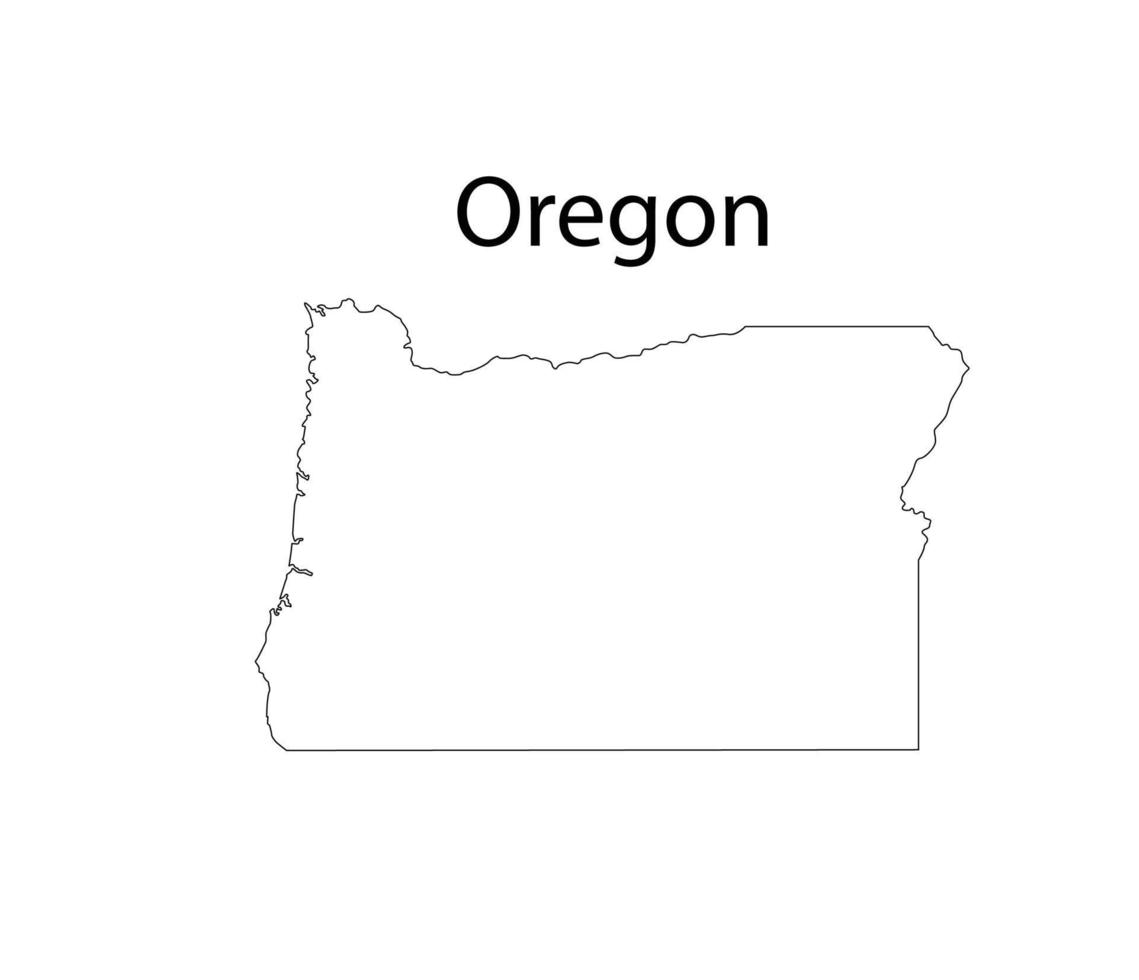 oregon Karta linje konst vektor illustration