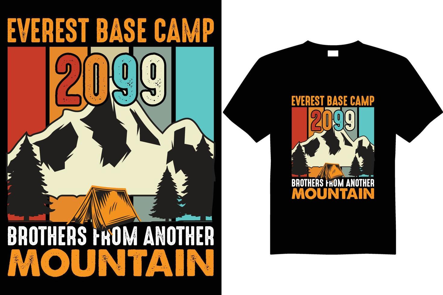 Berg-T-Shirt-Design. Outdoor-Abenteuer vektor