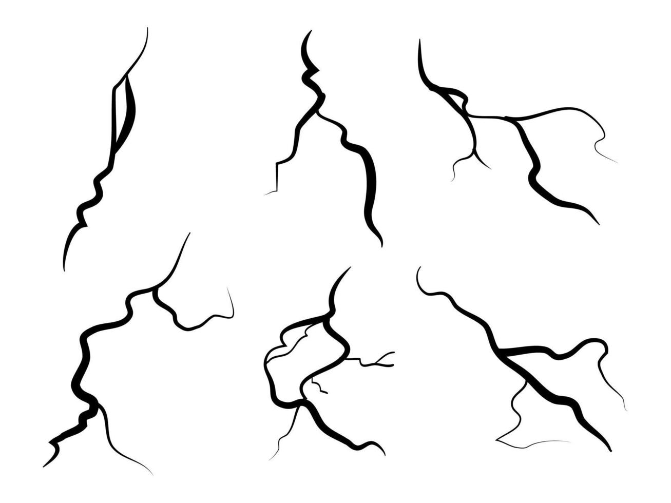 handgezeichnete rissige wand, boden, glas, ei. Doodle-Pause-Set. Vektor-Illustration vektor
