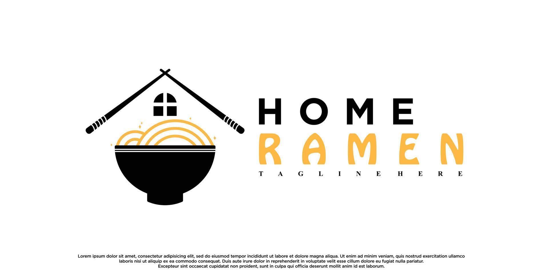 Nudeln oder Ramen-Logo-Design mit einzigartigem Konzept-Premium-Vektor vektor