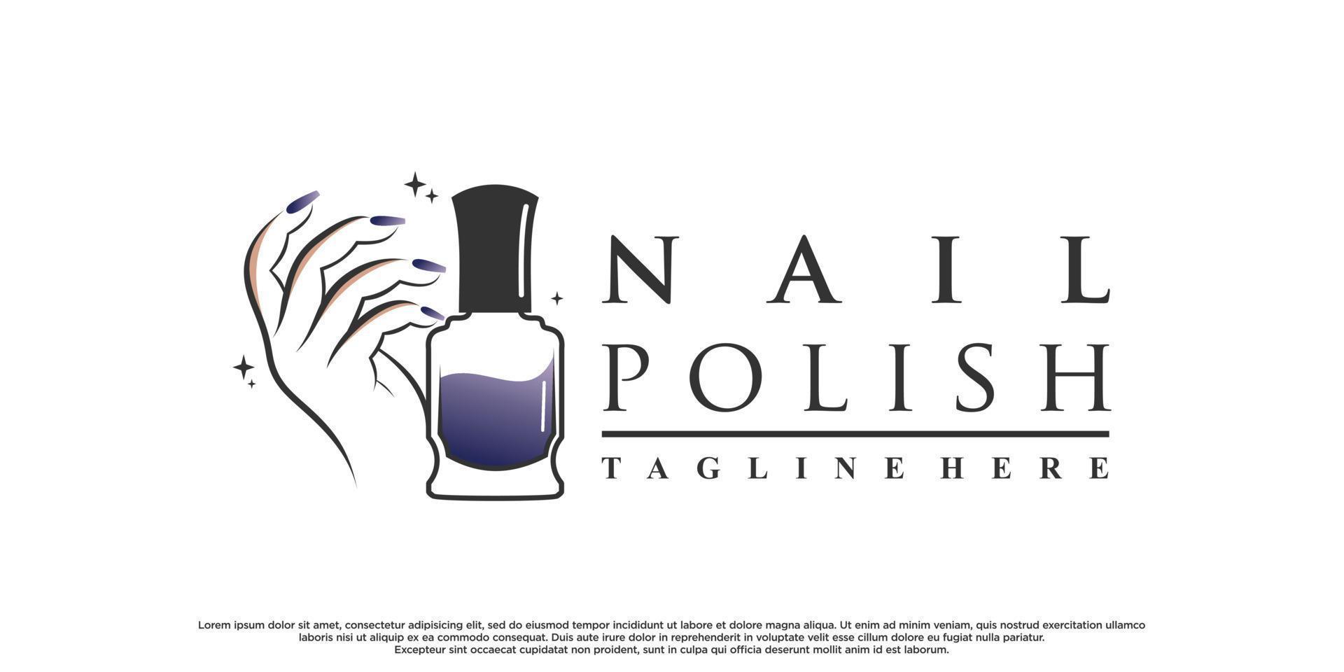 nagellack oder nagelstudio-logo-design für schönheitssalon mit modernem konzept premium-vektor vektor