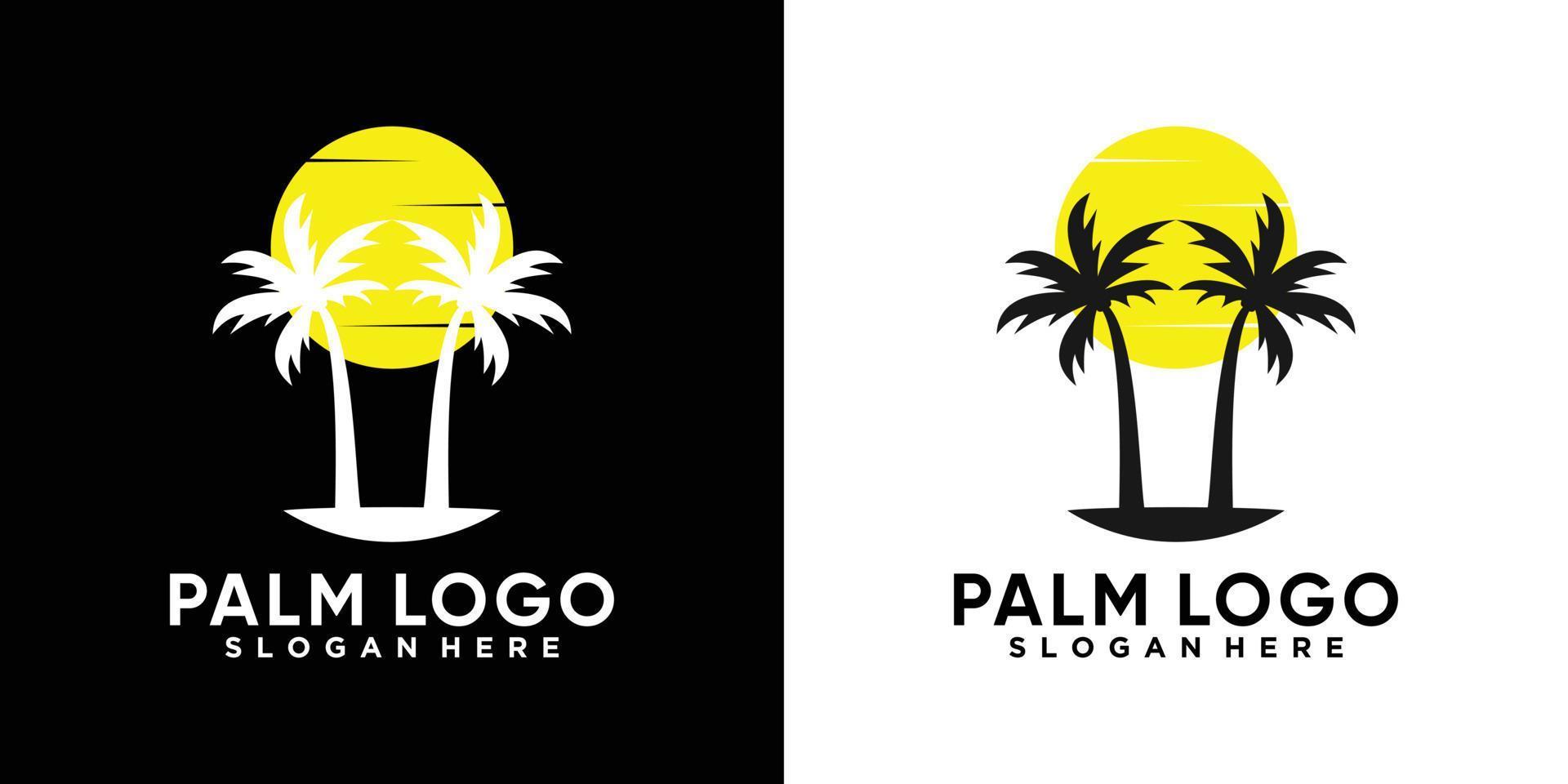 Palm-Logo-Design mit Stil und kreativem Konzept vektor