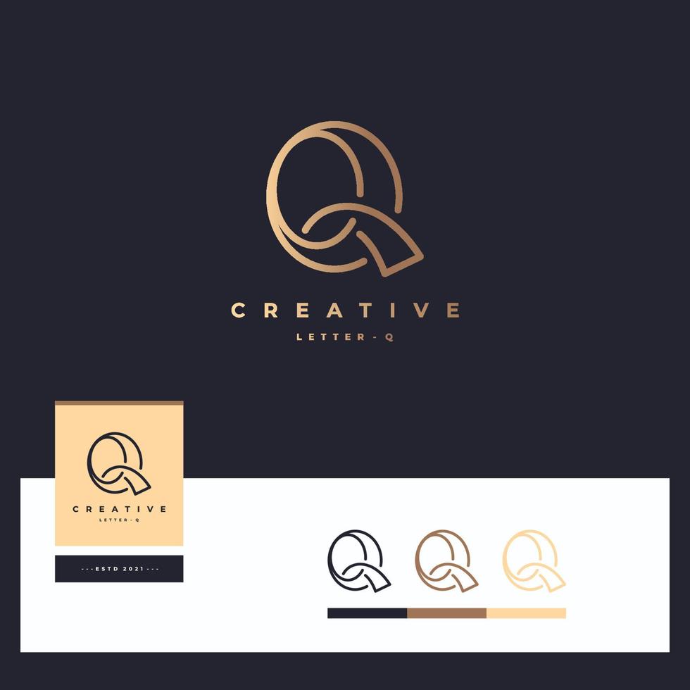 Buchstabe q Logo-Designs vektor