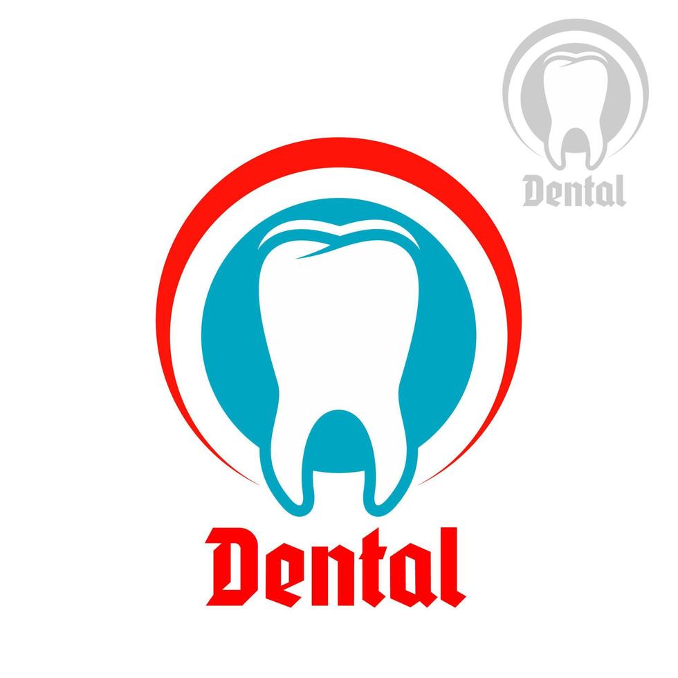 Zahnmedizin Vektor isoliertes Symbol oder Emblem
