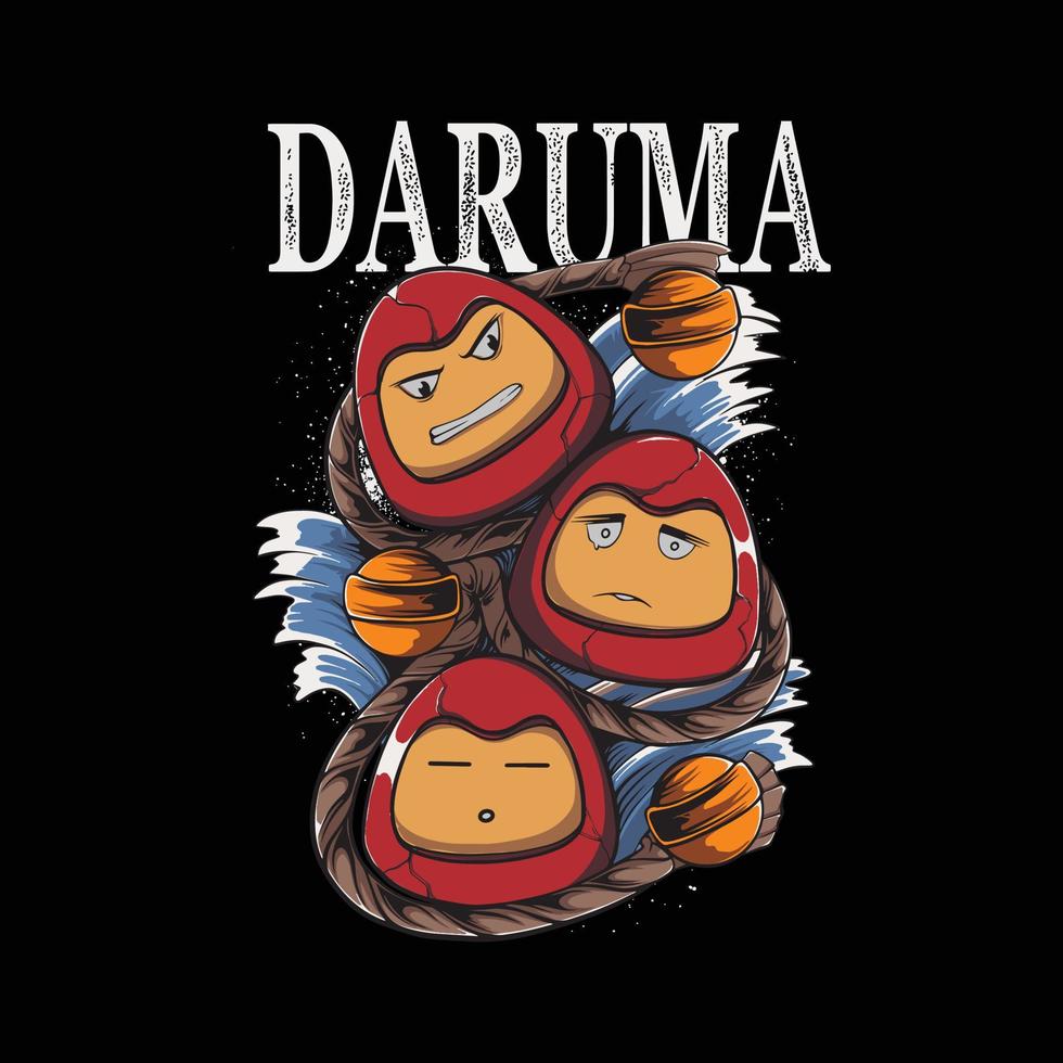 Daruma-Illustration für T-Shirt-Design vektor