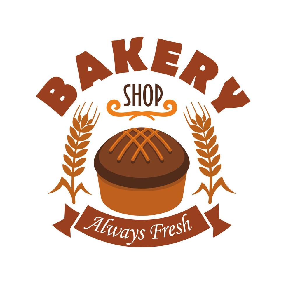 Symbol für frisch gebackenes Brot für Bäckerei-Shop-Label vektor