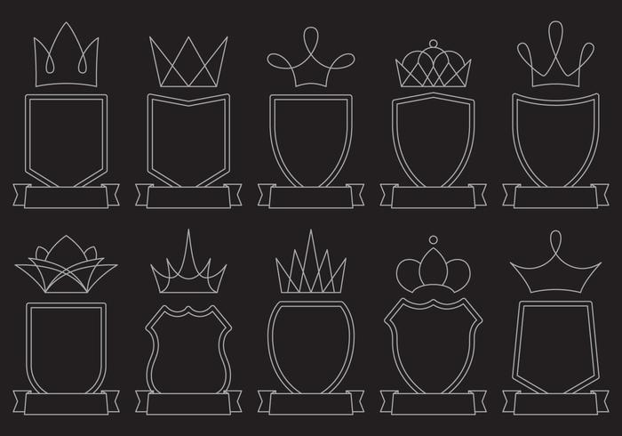 Blason line icons vektor