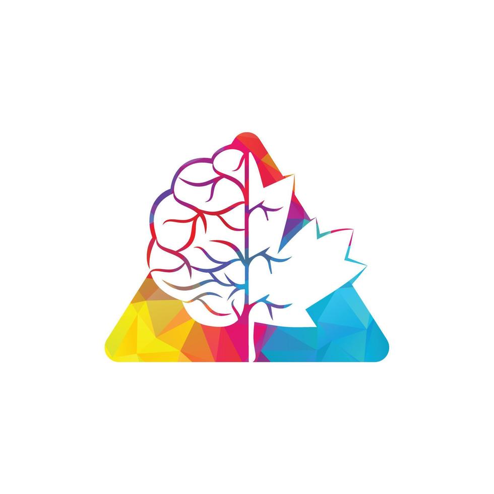 kreativ hjärna och lönn blad logotyp design. kanada företag tecken. vektor